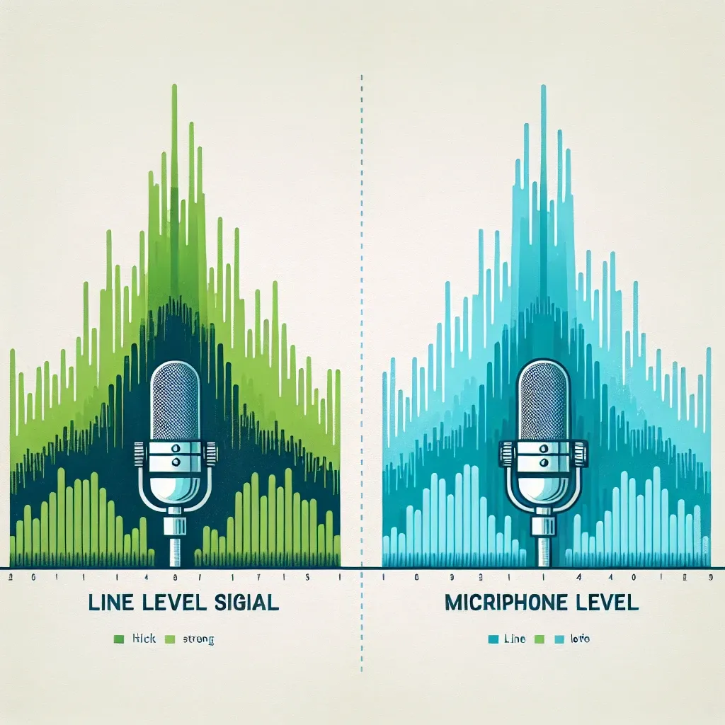 What is the difference between a line level signal and a microphone level signal?